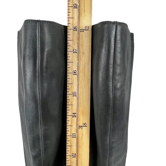 EILEEN FISHER DESTRY KNEE HIGH LEATHER BOOTS IN GRAPHITE NWOT WOMEN'S SIZE 11 - Picture 9 of 15